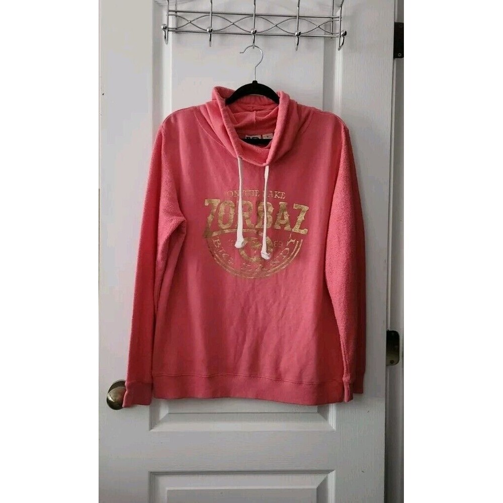 BLUE‎ 84 Men's Cowl Neck Pullover Sweater Long Sleeves Cotton Blend Pink Size L